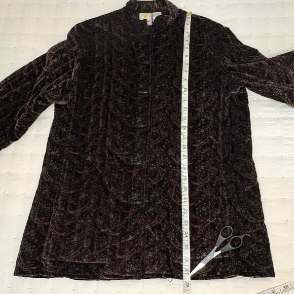 VTG Sun 'n Sand Quilted Velvet Paisley Jacket Women's M | Black | EUC - Picture 9 of 12